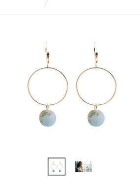Wolf and Badger Lorna Aquamarine Earrings